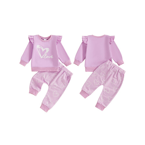 (6-12 Months, Purple) Φθινοπωρινά ρούχα για 2 τεμαχίων 1