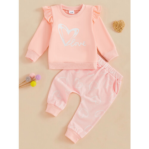 (3-4 Years, Pink) Φθινοπωρινά ρούχα για 2 τεμαχίων 2