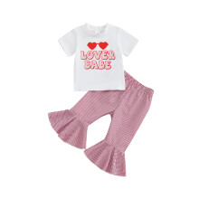 (12-18 Months, White) Éadaí Samhraidh do Chailíní, Léine T Gearra agus Bríste Lasrac, 2 phíosa Gleoite