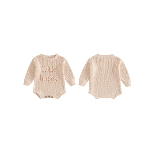 (3-6 Months, Beige) Βρεφικό Πουλόβερ Ολόσωμο Χειμερινό Ρούχο 1