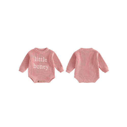 (6-9 Months, Pink) Βρεφικό Πουλόβερ Ολόσωμο Χειμερινό Ρούχο 1