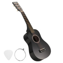 IRIN 23 pollici in legno di tiglio 12 tasti per chitarra acustica 6 corde con plettro e corde per bambini / principianti (nero)
