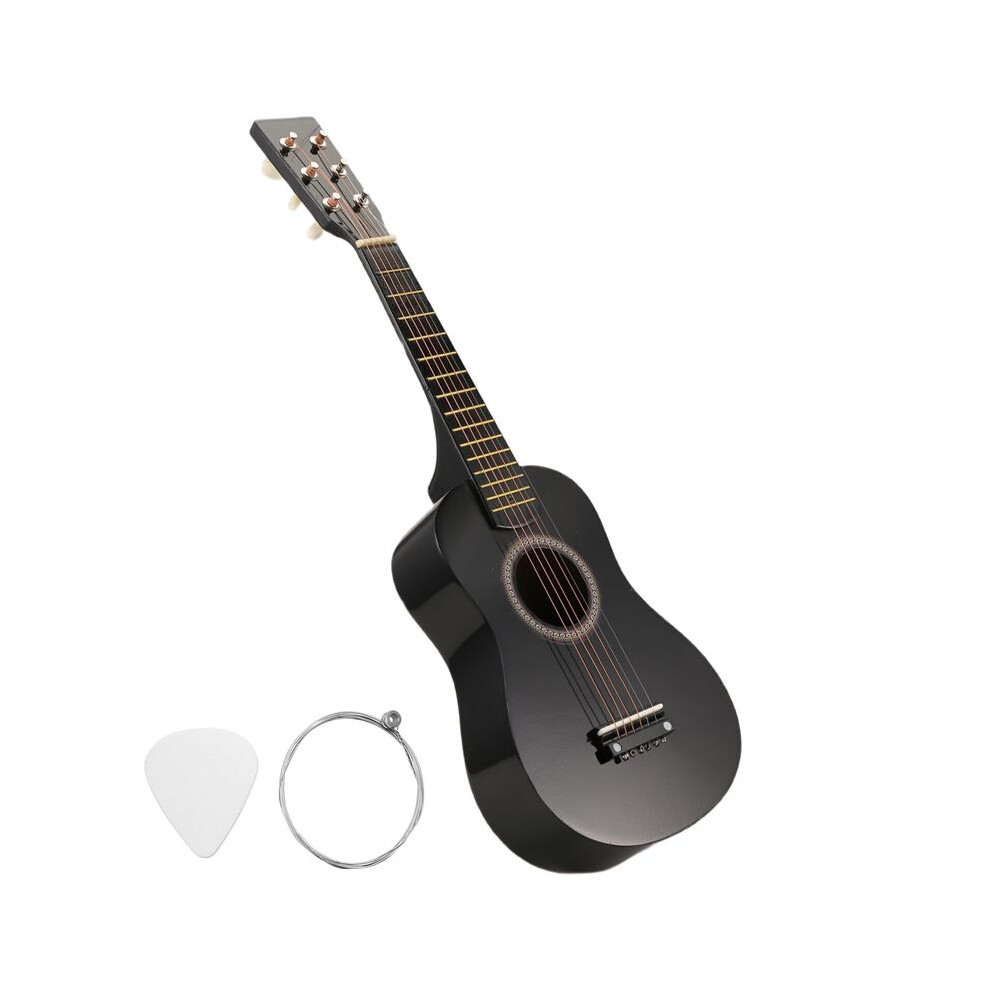 IRIN  23 Inch Basswood 12 Frets 6 String Acoustic Guitar with Pick and Strings for Kids / Beginners(black)