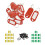20 Pcs Assorted Key ID Label Tags Split  Keyring Keychain (Black) 9