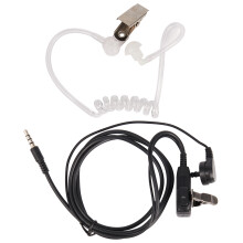 Auricular del tubo de aire acustico enrollado claro de seguridad de vigilancia PTT para Telefono movil