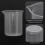 Kitchen Lab Graduated Beaker Clear Plastic Measuring Cup Thicken with Cap Measuring Jug 200mL 2pcs 5