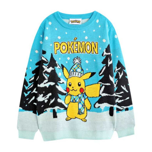 Pokémon (13-14 Years, Blue Solid) Pokemon Boys Pikachu Christmas Jumper