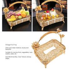 Vintage Glass & Metal Serving Tray