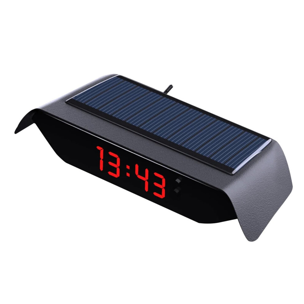 Solar Powered Car Dashboard Clock And Thermometer With Large Lcd Backlight Temperature Display 9771547181330