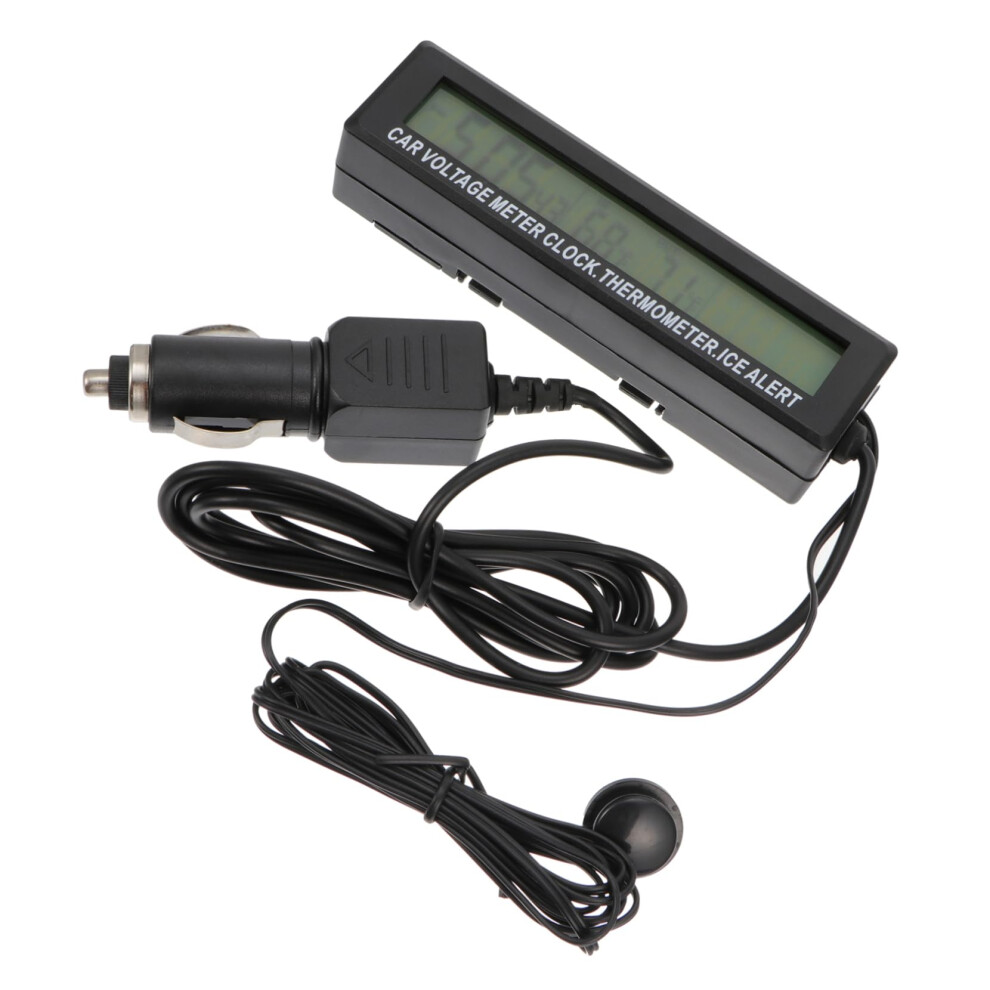 Car Digital Clock Thermometer With Large Led Display, Dual Temperature And Realtime Voltage Monitor 9771547181408