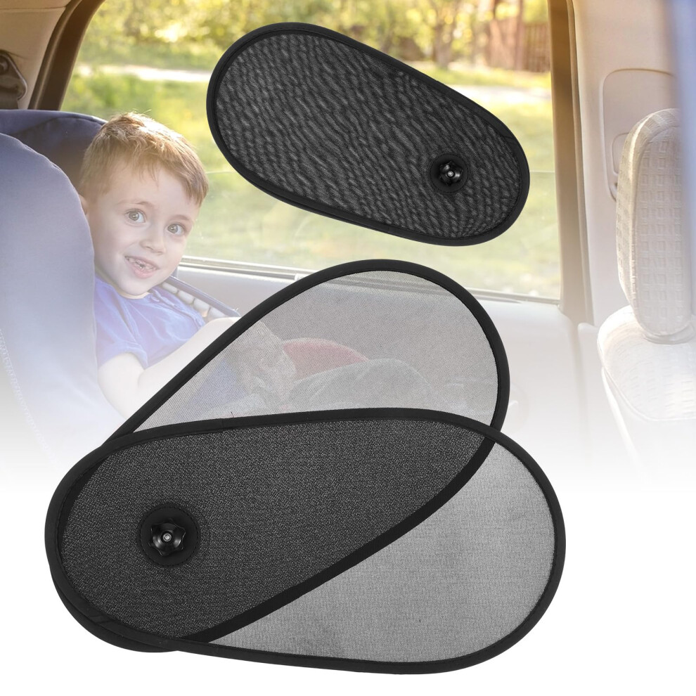2 PCS Car Window Shade for Baby with 180 Rotatable UV Protection Mesh and Strong Suction Cups