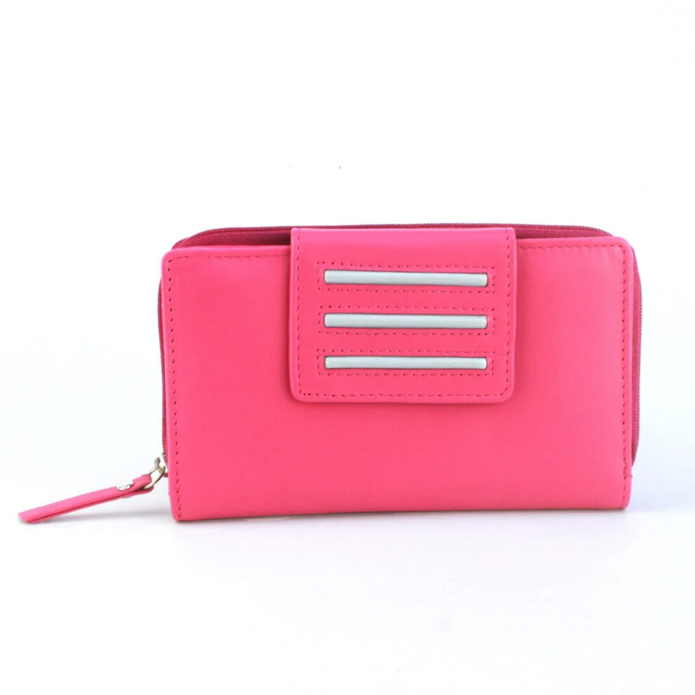 Eastern Counties Leather (One Size, Fuchsia/Grey) Womens/Ladies Sabrina Leather Purse