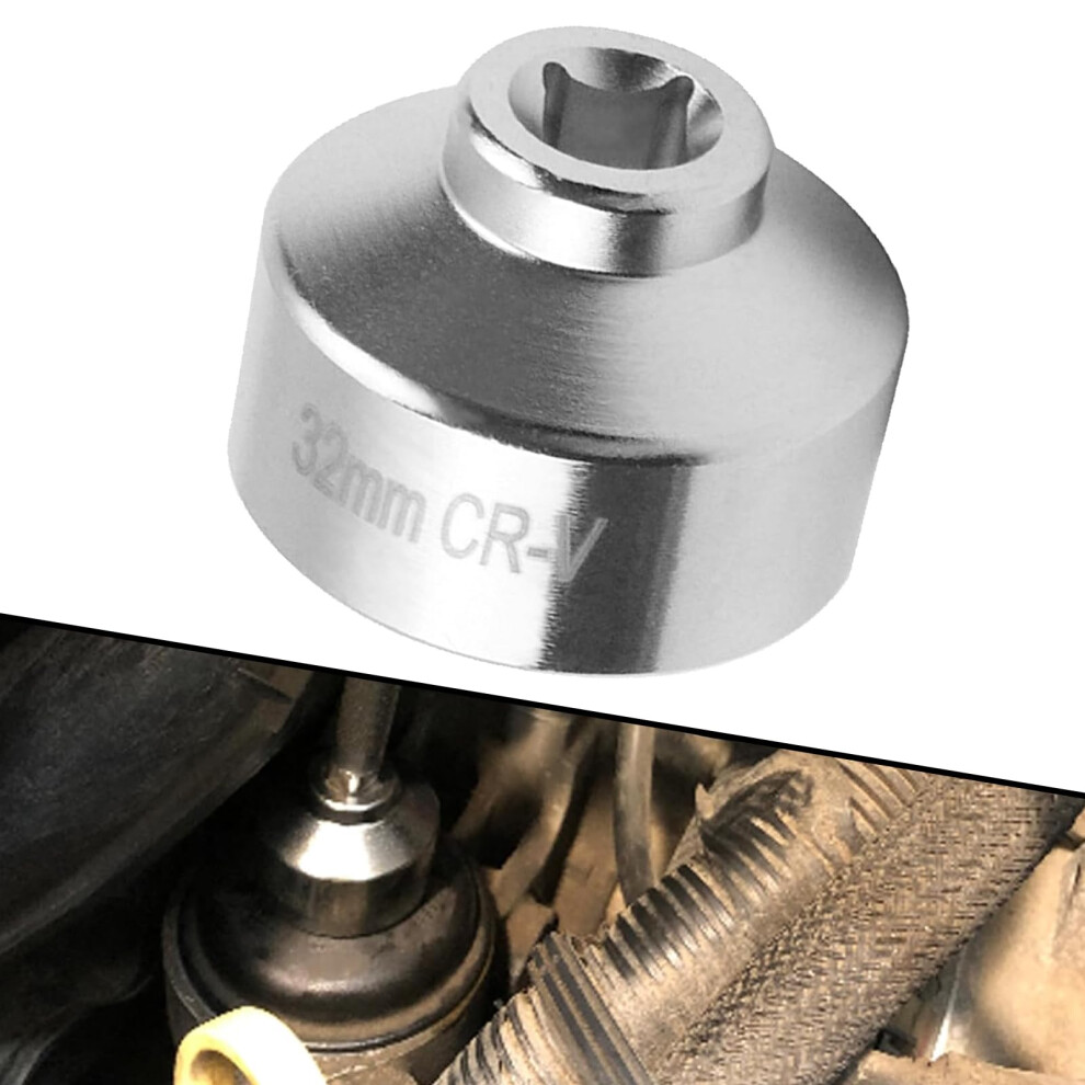 32Mm 6 Point Oil Filter Wrench Low Profile Socket For Vw Audi Bmw Gm Tight Spaces Silver 9169991202693