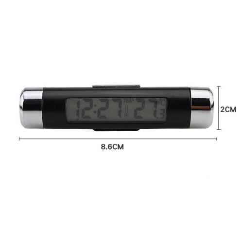 Digital Car Clock with Thermometer, 2 in 1 Display, Blue LED Backlight, RealTime Temperature 1