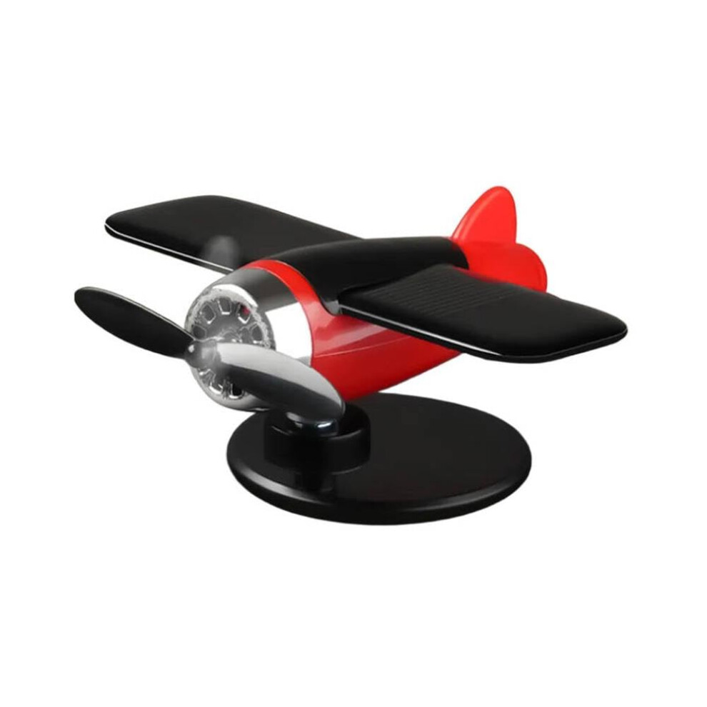 Car Dashboard Ornament Solar Powe 360 Auto Rotation Airplane Decor Universal Fit Red 9169991202730
