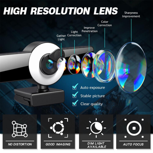 HD-Webcam 4K, Mikrofon,Autofokus,Stativ 2
