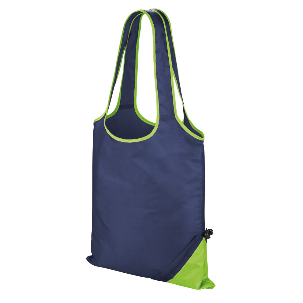 Result (One Size, Navy/Lime) Core Compact Shopping Bag (Pack Of 2)