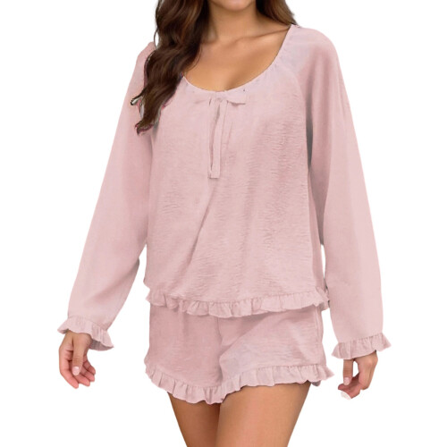 (M, Pink) Set de pijamale 2 piese.