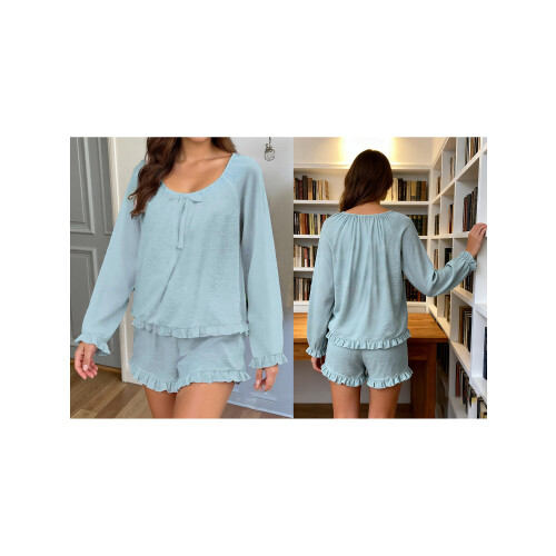 (M, Blue) Set de pijamale 2 piese. 1