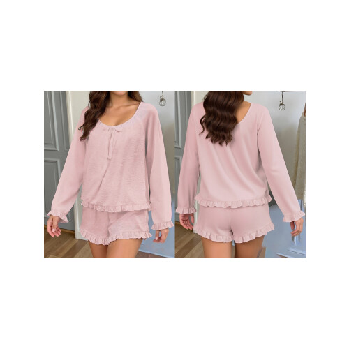 (M, Pink) Set de pijamale 2 piese. 1