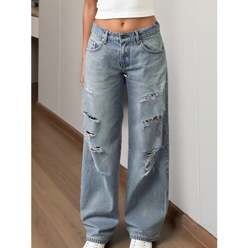 (XL, Blue) Γυναικείο τζιν με καθημερινή χρήση 2