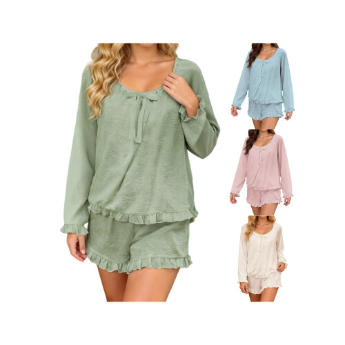 (S, White) Set de pijamale 2 piese. 2
