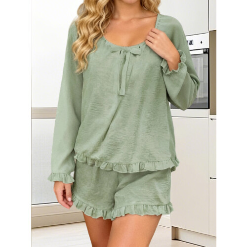(L, Green) Set de pijamale 2 piese. 2