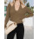 (XL, Brown) Γυναικείο Πλεκτό Πουλόβερ Κρύοι Ώμοι 5