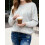 (M, Creamy White) Γυναικείο Φθινοπωρινό Ριχτό Στρογγυλή Λαιμόκοψη 3