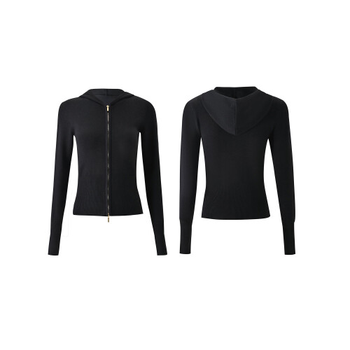 (S, Black) Γυναικεία ζακέτα φθινοπωρινή μακριά μανίκια 1