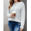 (M, Creamy White) Γυναικείο Φθινοπωρινό Ριχτό Στρογγυλή Λαιμόκοψη 5