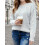 (M, Creamy White) Γυναικείο Φθινοπωρινό Ριχτό Στρογγυλή Λαιμόκοψη 4