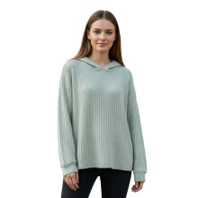 (L, Light Green) Sweat-shirt femme à manches longues, couleur unie, coupe ample, à capuche, style lanterne, idéal pour l'automne