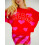 (XL, Red) Γυναικεία Πουλόβερ Καρδιάς, Πλάτη, Φθινόπωρο-Χειμώνας 6