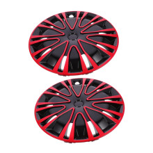 2pcs Red and Black Car Wheel Hub Caps Universal Fit Waterproof Rim Covers Easy DIY Installation