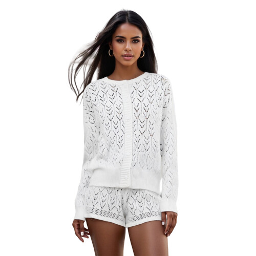 (S, White) Γυναικεία σετ δύο σορτς Loungewear
