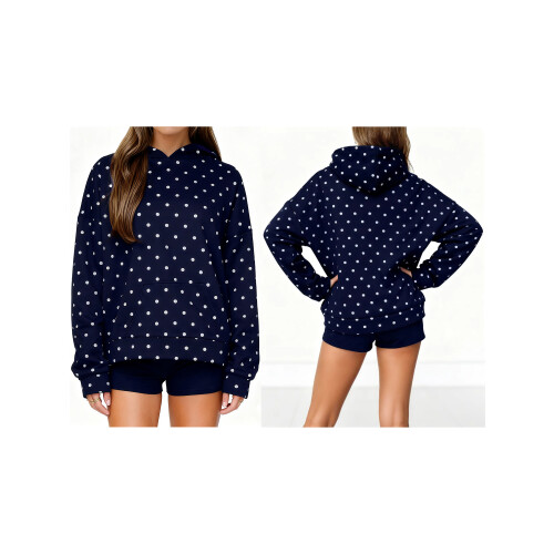 (S, Navy Blue) Γυναικείο φούτερ με φθινόπωρο χειμώνα 1