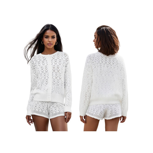(S, White) Γυναικεία σετ δύο σορτς Loungewear 1