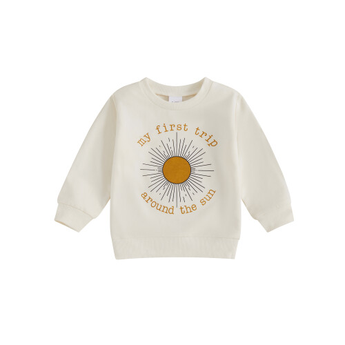 (12-18 Months, Beige) Φθινοπωρινά Φούτερ με Στριφτή Λαιμόκοψη