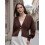 (L, Dark Brown) Γυναικείο Φθινοπωρινό Πουλόβερ Μονόχρωμο Πλεκτό 3