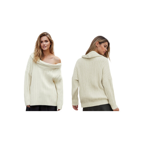 (M, Beige) Γυναικεία πουλόβερ με το φθινόπωρο 1