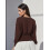 (L, Dark Brown) Γυναικείο Φθινοπωρινό Πουλόβερ Μονόχρωμο Πλεκτό 6