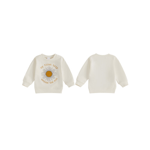 (6-12 Months, Beige) Φθινοπωρινά Φούτερ με Στριφτή Λαιμόκοψη 1
