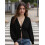 (L, Black) Γυναικείο Φθινοπωρινό Πουλόβερ Μονόχρωμο Πλεκτό 5