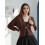 (L, Dark Brown) Γυναικείο Φθινοπωρινό Πουλόβερ Μονόχρωμο Πλεκτό 4