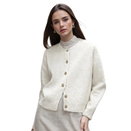 (XL, White) Γυναικεία πλεκτή ζακέτα για χειμώνα.