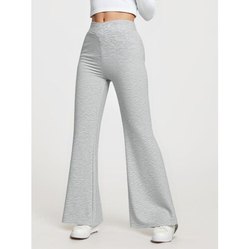 (XL, Light Gray) Γυναικείο φαρδύ παντελόνι, καθημερινή χρήση. 2