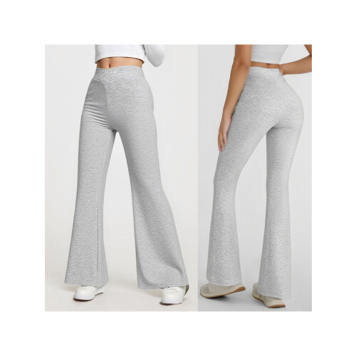 (XL, Light Gray) Γυναικείο φαρδύ παντελόνι, καθημερινή χρήση. 1