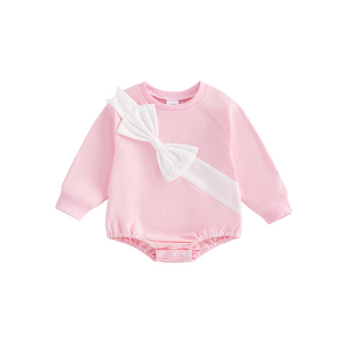 (12-18 Months, Pink) Φούτερ με κουκούλα και τρισδιάστατο φιόγκο για μωρά κορίτσια