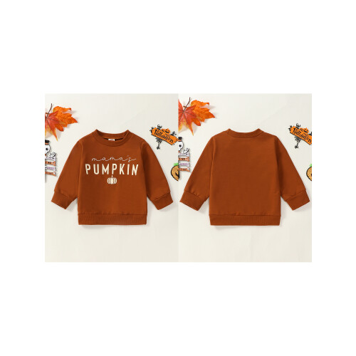 (18-24 Months, Brown) Μωρό Φούτερ Κολοκύθα με Μακρυμάνικα, Φθινοπωρινά Ρούχα για Νήπια 1